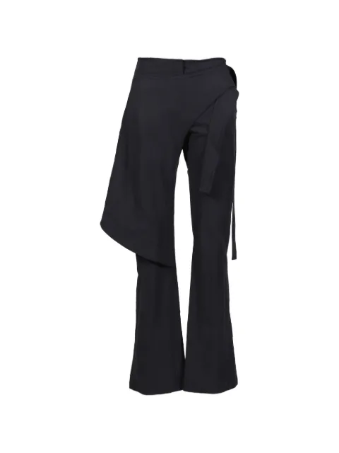 Hyein Seo wrap-panel macramé-belt trousers Black SS26PT5MN