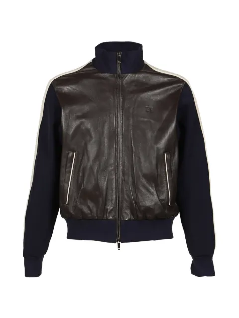 Wales Bonner Path panelled leather jacket Brown US26LE03LE02