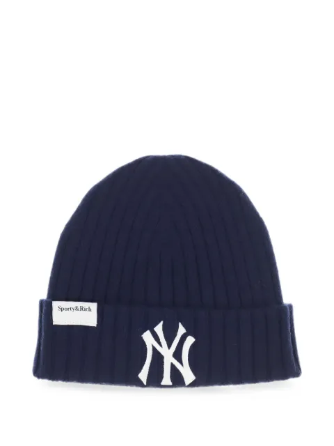 Sporty & Rich Heritage Yankees Serif beanie hat Blue 32SR09AC066610675DARKNVY