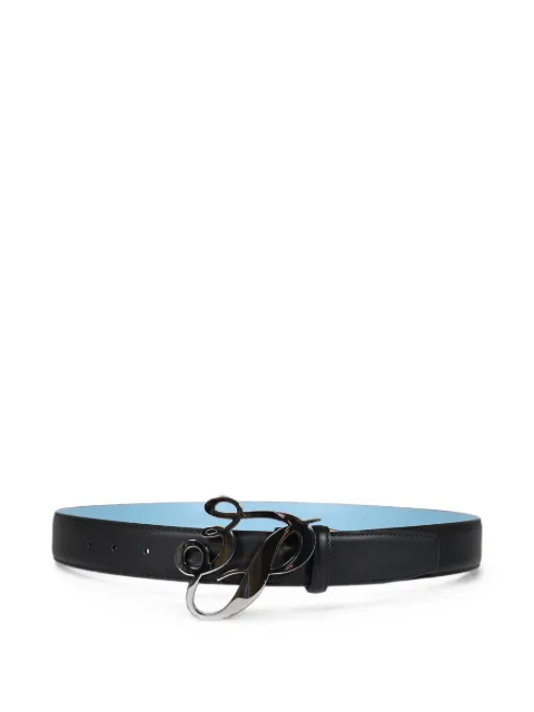 3.PARADIS logo-buckle leather belt Black A002COU520BLK