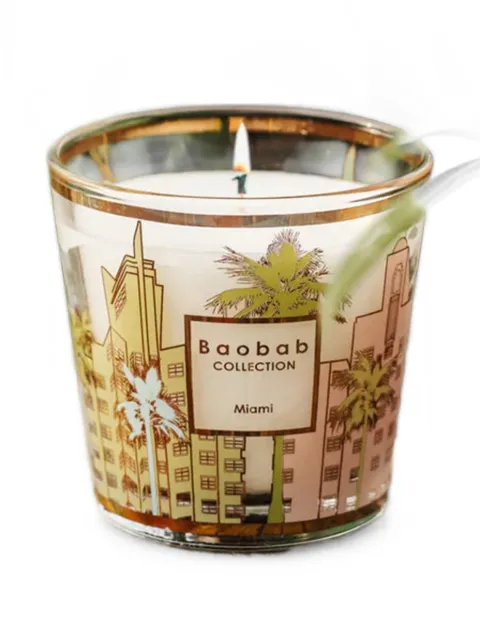 Baobab Collection Miami screen-printed candle White CDMIAMI