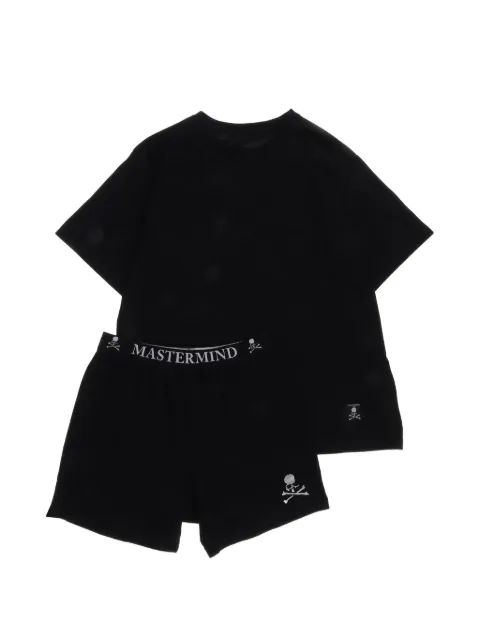 Mastermind World logo-embroidered T-shirt and boxers Black MW26SE1TR003