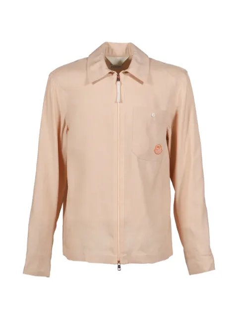 Moncler x Gilga Farm logo-patch zip-up shirt Pink 2F00003K2402598GK