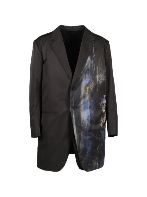 Yohji Yamamoto graphic-print reversible blazer Black HLJ159281A25
