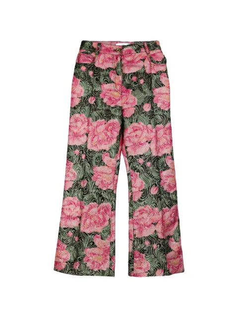 Paco Rabanne Pre-Owned metallic floral-print trousers Pink HOLAPR101