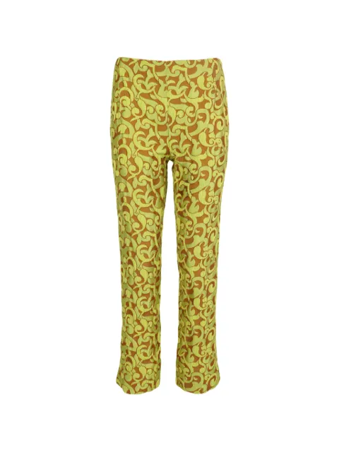 Prada Pre-Owned woven-print trousers Yellow HOLAPRA008
