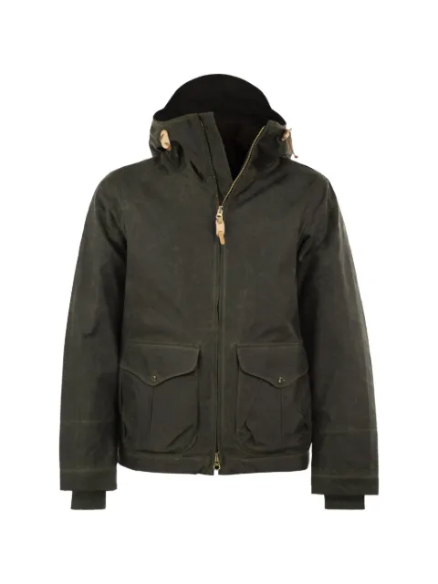 Ceccarelli high-collar hooded jacket Green 7066WXDARKGREEN