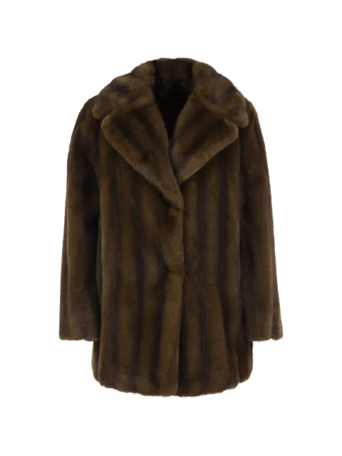 Max Mara faux-fur shawl-collar coat Brown 2626456022600