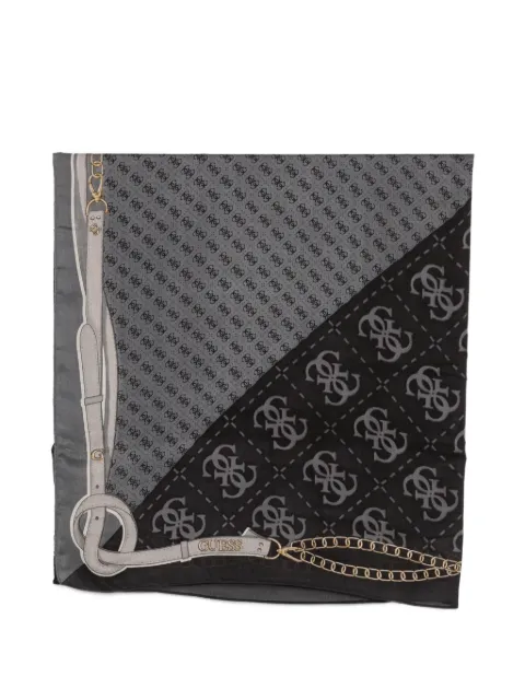 GUESS USA logo-print belt-print scarf Black AW5536MOD03CLO