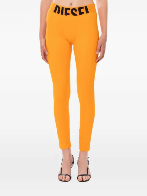 Diesel microfibre leggings with cut-off logo Orange A182790PLAR