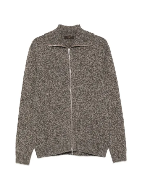 Zanone zip-up marl-knit cardigan Grey 810356ZN233
