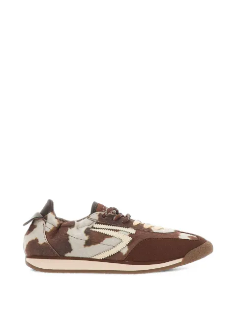 Puraai Panther cow-print low-top sneakers Brown PU602P050PANTHMOOVIBE