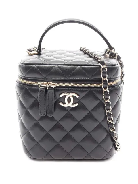 CHANEL Pre-Owned 2021-2026 CC Quilted Lambskin Vanity Case satchel Black 45MT580B4IDKKIK7