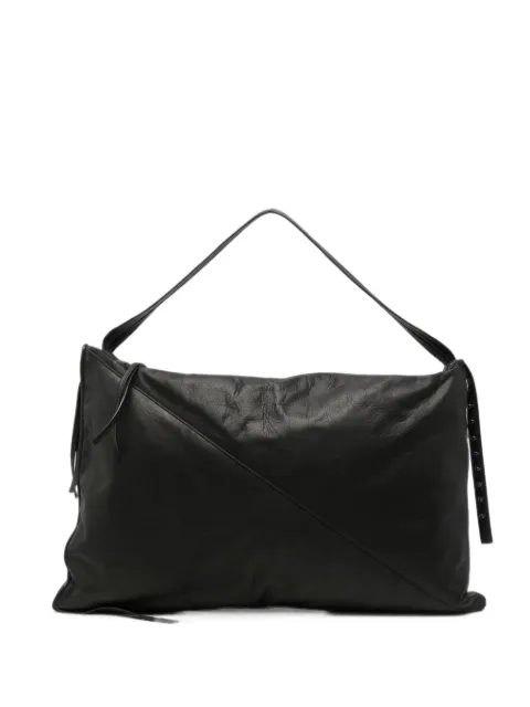 Isabel Benenato oversized panelled leather shoulder bag Black UA01F26