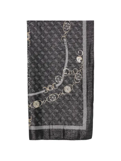 GUESS USA logo-print chain-link scarf Black AW5532VIS03BLA