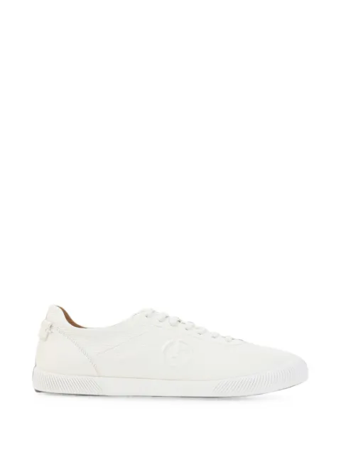 Giorgio Armani logo-embossed leather sneakers White GM004698AF19222