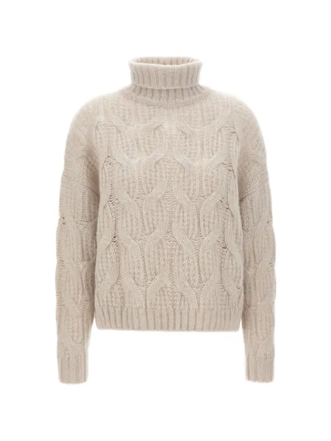 Hemisphere cable-knit turtleneck sweater Neutrals 262202317