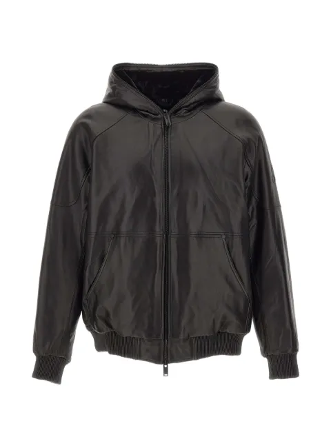 Moose Knuckles Neo leather hooded jacket Black M36ML310292