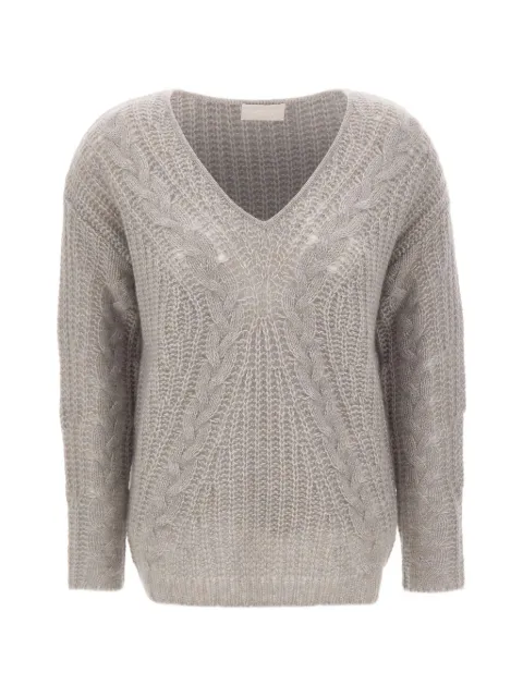 Hemisphere cable-knit open-knit sweater Grey 262C522179039