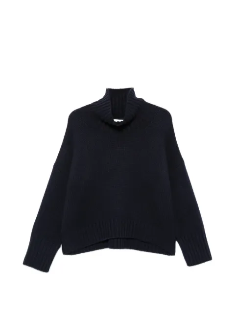 Soft Goat roll-neck ribbed-trim sweater Blue FW25SF21049