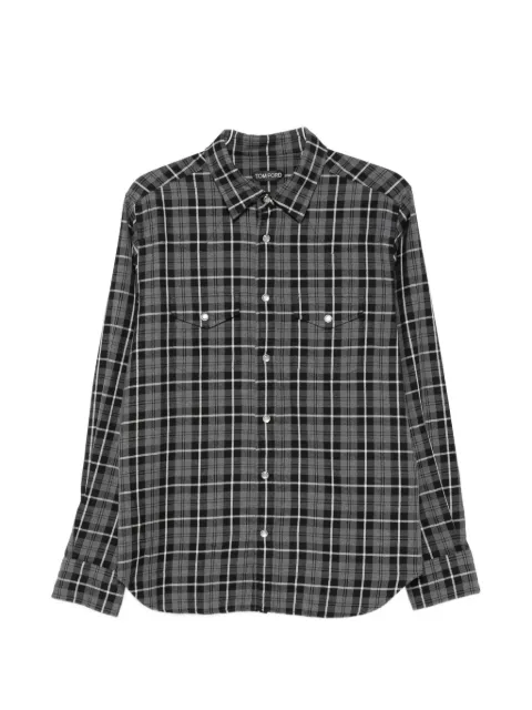 TOM FORD check-pattern button-down shirt Grey HDS001FMC347