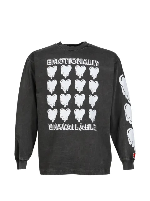 Emotionally Unavailable graphic-print long-sleeved T-shirt Black EUMK80000048BLK