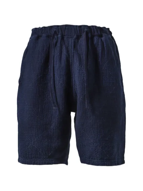 PORTER CLASSIC Sea Island Sashiko shorts Blue PC0593185BLU