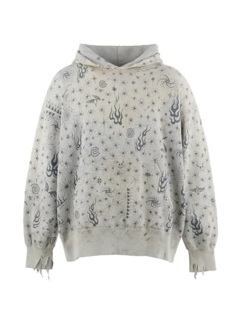 SAINT MXXXXXX x Dr.Woo tattoo-print hoodie Grey SMHR80000C42GRY