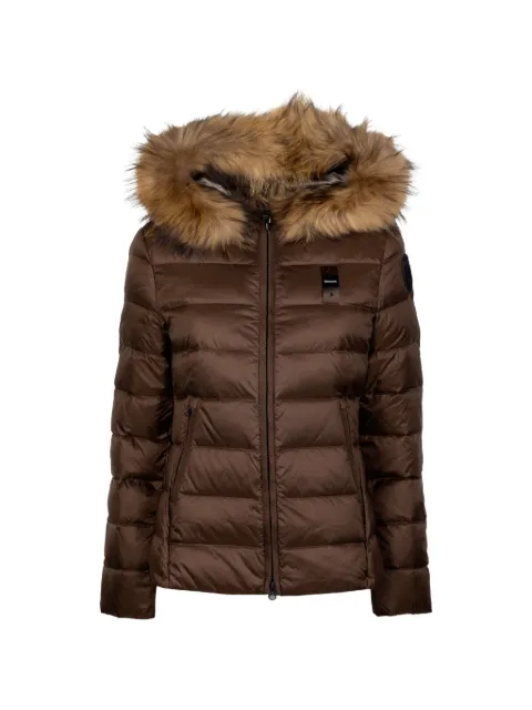 Blauer faux-fur trim quilted jacket Brown 26WBLDC0303800604730BEI