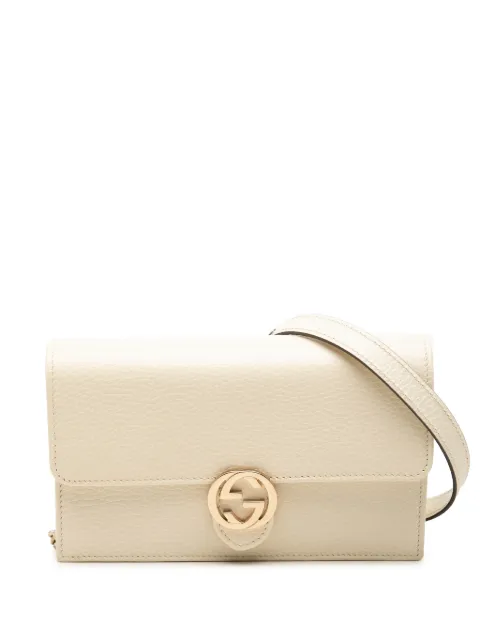 Gucci Pre-Owned 2000-2015 Dollar Calfskin Interlocking G Wallet on Chain crossbody bag Brown TA7RJUKG5UYFR33T