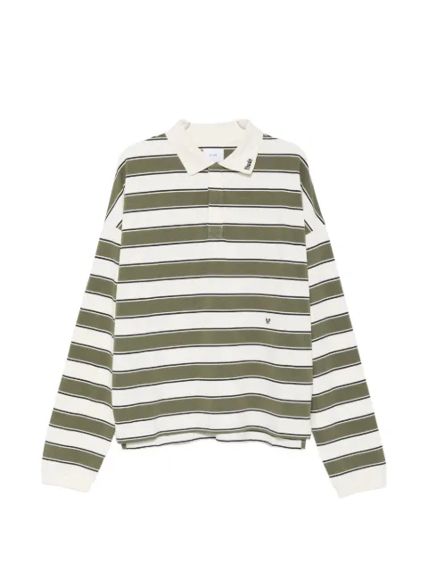 RHUDE horizontal-stripe long-sleeve polo shirt Green RHFW26PO01358