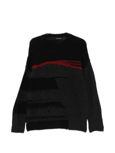 Isabel Benenato distressed panelled sweater Black UK21F26