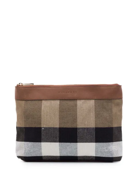 Burberry Pre-Owned 2000-2017 Mega Check Canvas clutch bag Brown XF9DFLQDYL3R8FKG