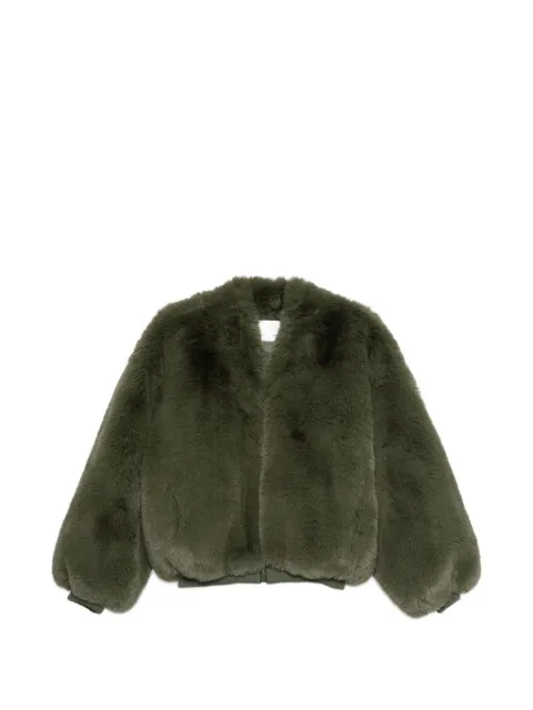 The Frankie Shop Senna faux-fur bomber jacket Green JAFS227384070102