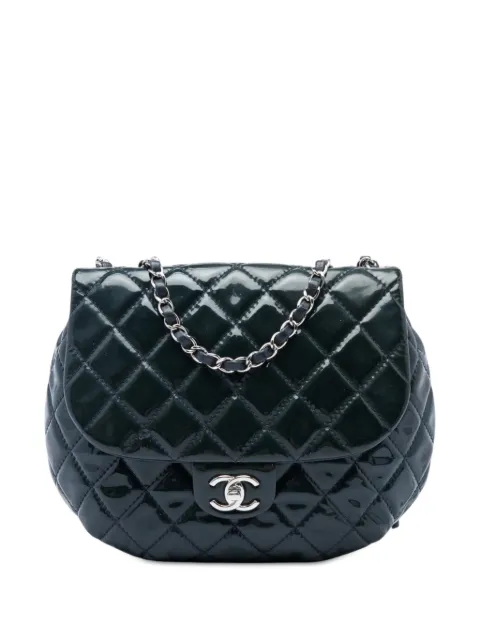 CHANEL Pre-Owned 2015-2016 Medium Quilted Patent Bubble CC Flap crossbody bag Green RZQA329LGP7VYVP2