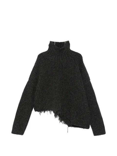 Isabel Benenato distressed turtleneck sweater Grey UK81F26
