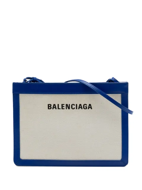 Balenciaga Pre-Owned 2019 Canvas Navy Pochette crossbody bag Brown VJB48J6OHTZYTWVP