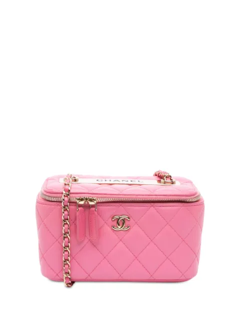CHANEL Pre-Owned 2020 Small Quilted Lambskin Trendy CC Vanity Case with Chain crossbody bag Pink OWJL9BKZ58J8RH6A