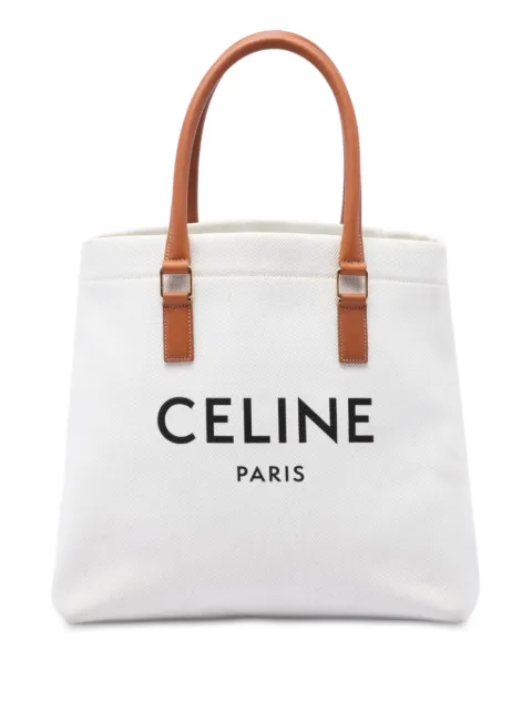 Celine Pre-Owned 2019 Small Canvas Logo Print Horizontal Cabas tote bag Brown 37L5RNW2YM6LWEGH