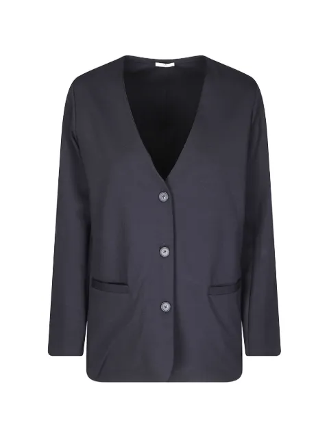 M.S.M. V-neck button-up jacket Black X422
