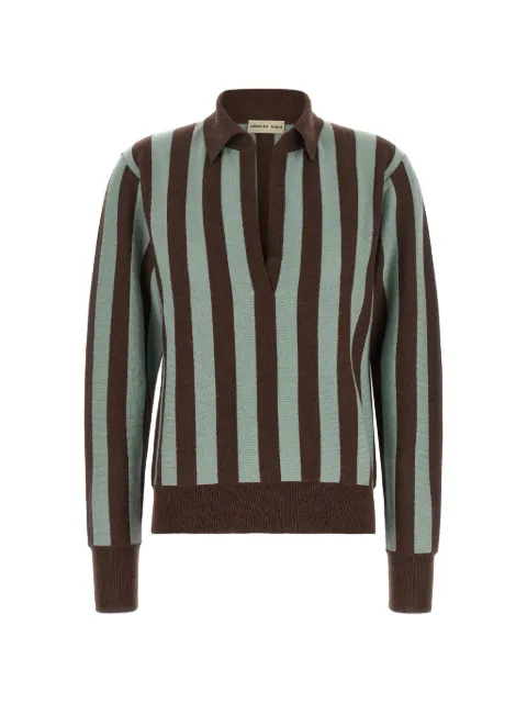 Alberto Biani striped cashmere polo shirt Brown MG836WS0003AZZMORO