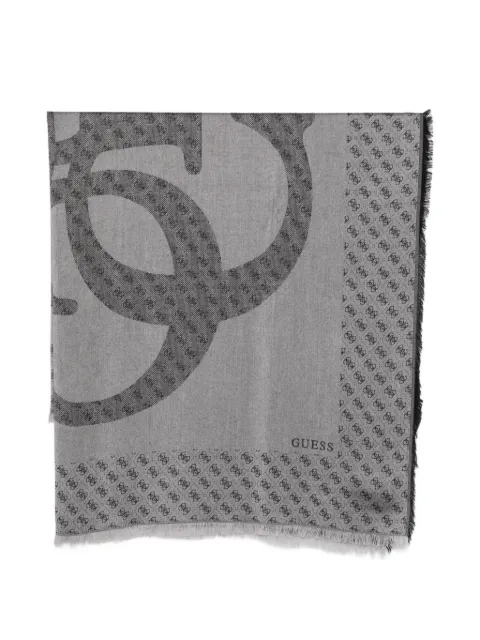 GUESS USA logo-print frayed scarf Grey AW5528VIS03CLO