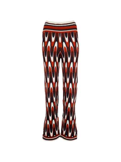 Ferragamo Pre-Owned geometric-print knit trousers Red HOLAFERG113
