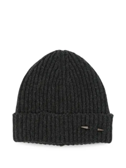 Isabel Benenato ribbed-knit spike-detail beanie hat Grey GK01F26