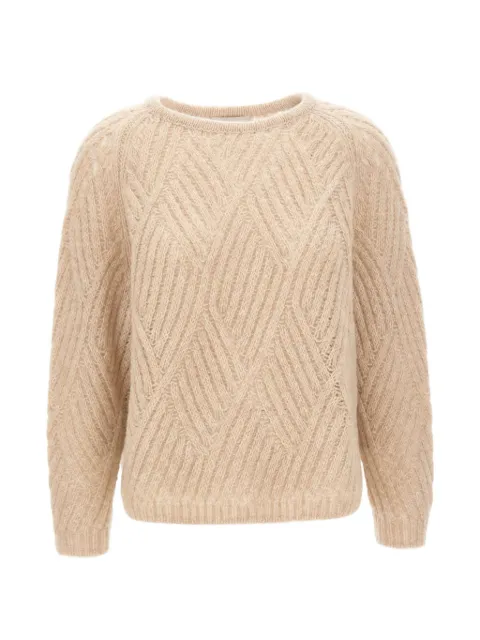 Hemisphere cable-knit diamond-pattern sweater Neutrals 262200617