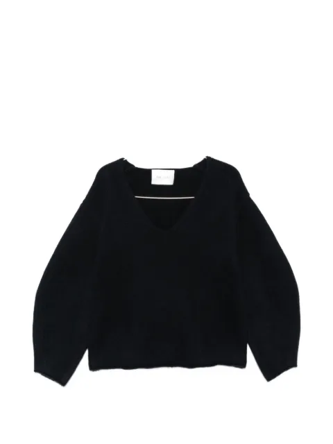 Soft Goat V-neck raglan-sleeve sweater Blue 2471510039
