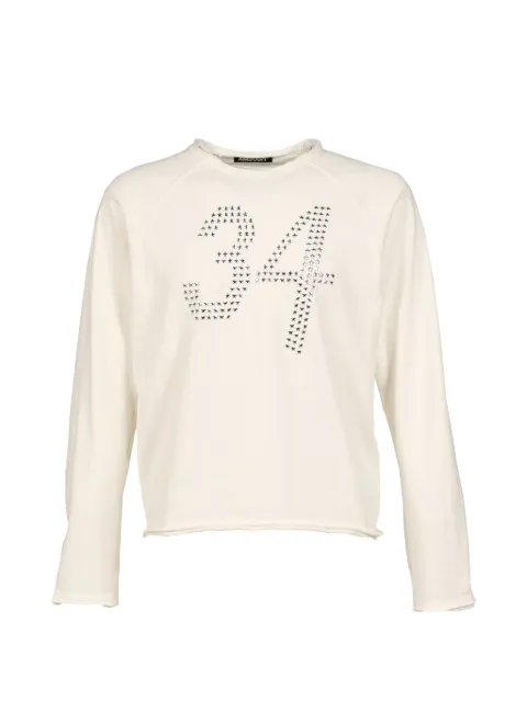 AMBUSH distressed star-motif T-shirt Neutrals 12115818WHT