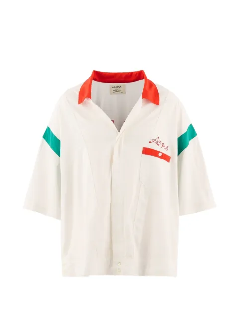 SAINT MXXXXXX embroidered wide-fit shirt Neutrals SMMK80000038