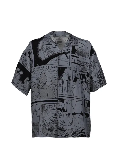 PORTER CLASSIC Disney Aloha Cinderella print shirt Black DP0243285BLK
