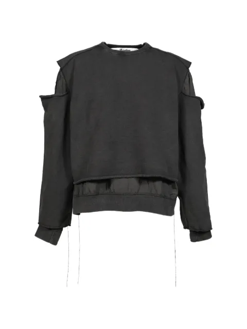 midorikawa layered cut-off sweatshirt Black MID26SSCU02BLK